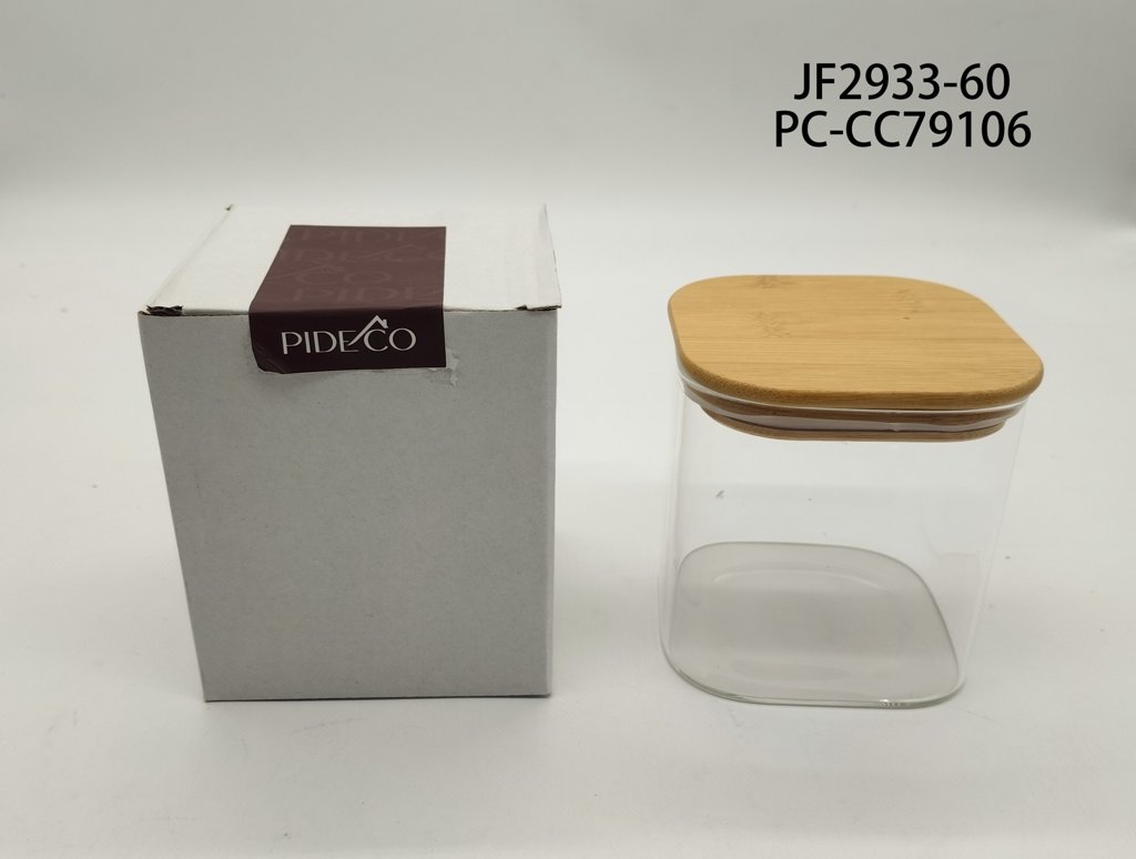 [PC-CC79106] Frasco Hermético de Vidrio con Tapa de Bambú