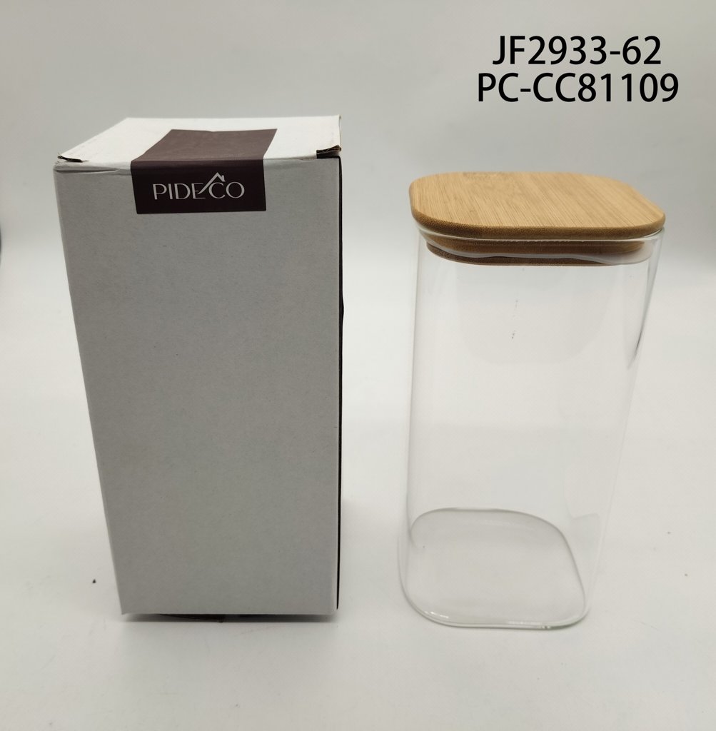 Frasco Hermético de Vidrio con Tapa de Bambú