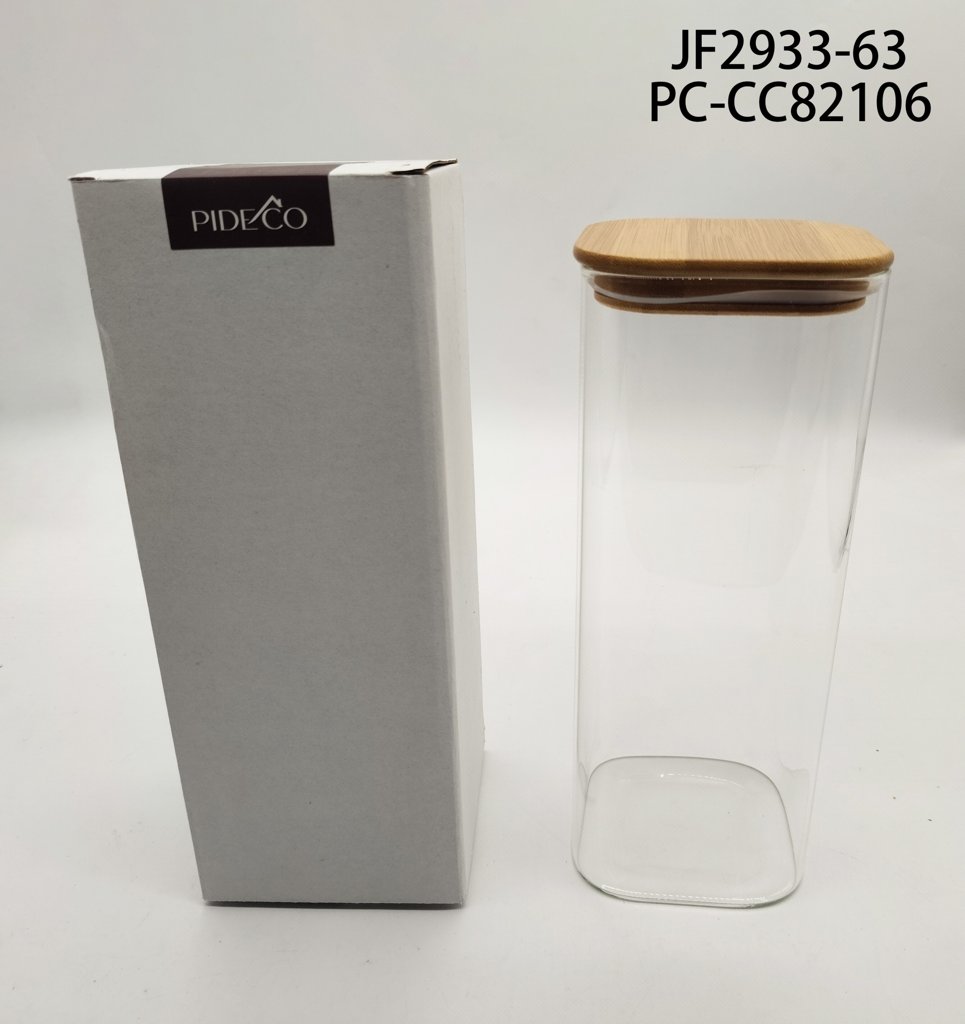 [PC-CC82106] Frasco Hermético de Vidrio con Tapa de Bambú