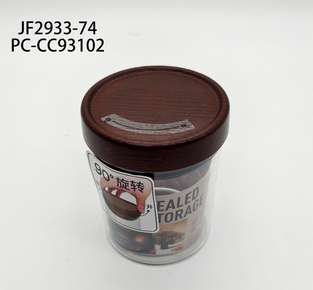 [PC-CC93102] Frasco Hermético de Vidrio con Tapa de Bambú