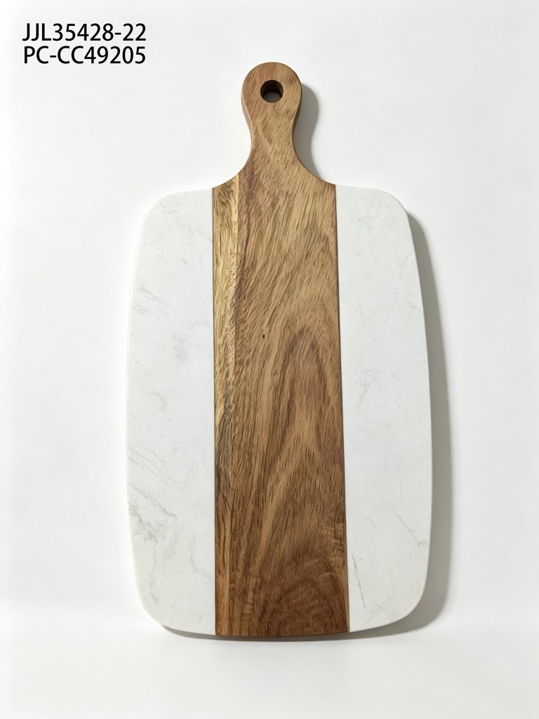 Tabla para quesos con placa de mármol