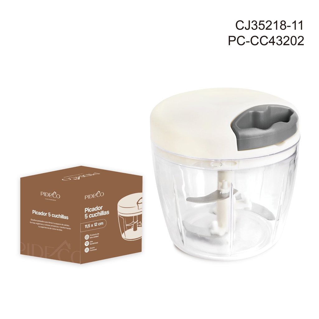 [PC-CC43202] Picador de Ajo con Cuerda y 5 Cuchillas