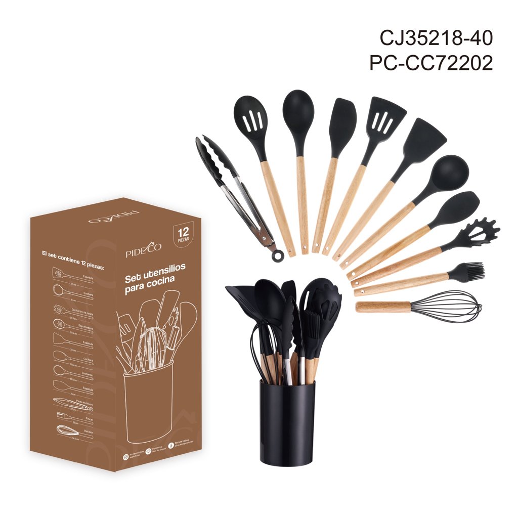 [PC-CC72202] Set de Utensilios de Cocina de Silicona x12