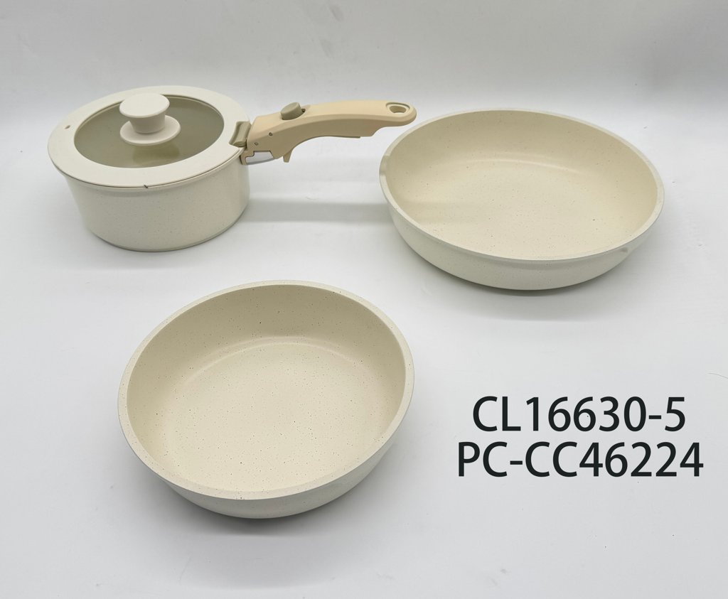 Set x5 Ollas de Aluminio con Mango Desmontable