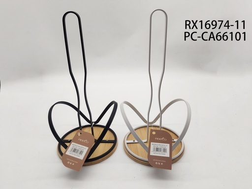 Portarrollos de cocina con base de madera