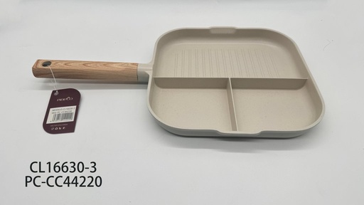 Sartén de Aluminio Antiadherente de 3 Compartimentos